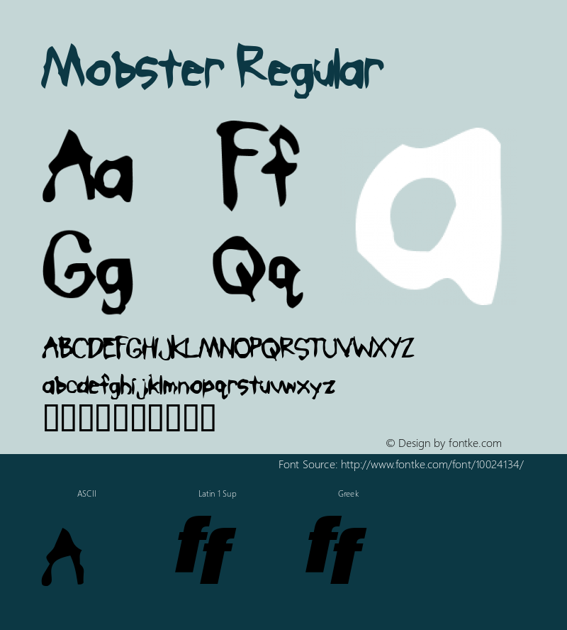 Mobster Regular Macromedia Fontographer 4.1 1997-06-19图片样张