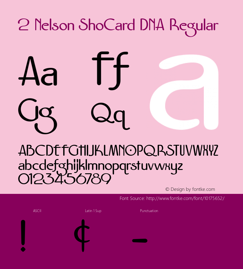 2 Nelson ShoCard DNA Regular Macromedia Fontographer 4.1 8/23/99图片样张