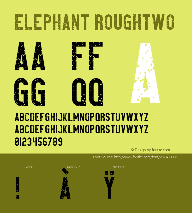 Elephant RoughTwo Version 1.002;Fontself Maker 2.1.2图片样张