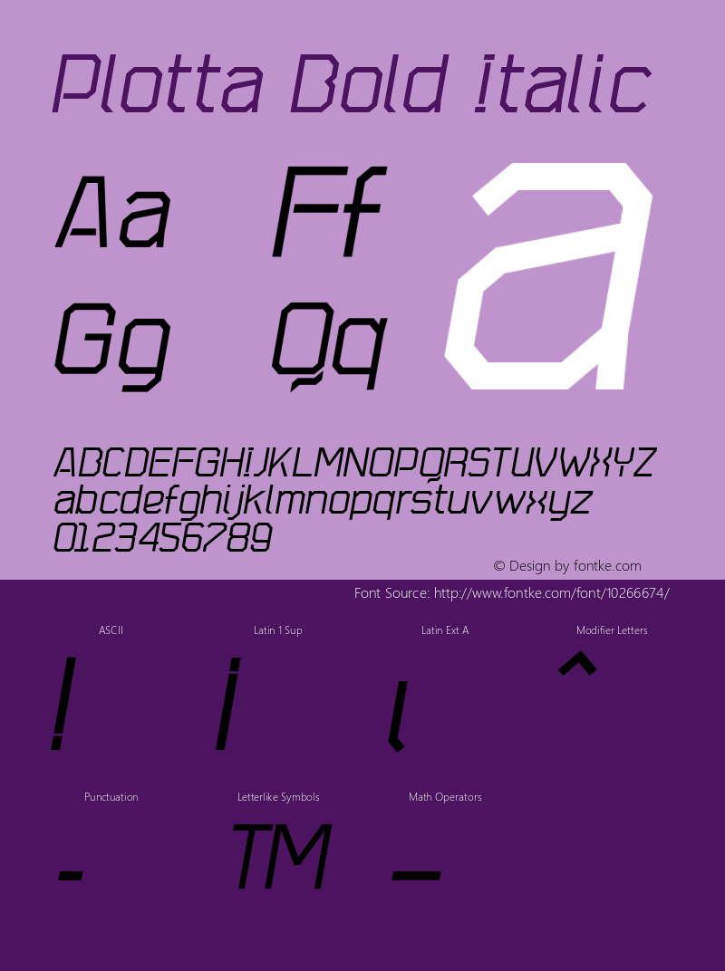 Plotta Bold Italic 001.000图片样张