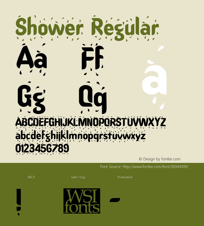 Shower Regular Macromedia Fontographer 4.1 7/1/96图片样张