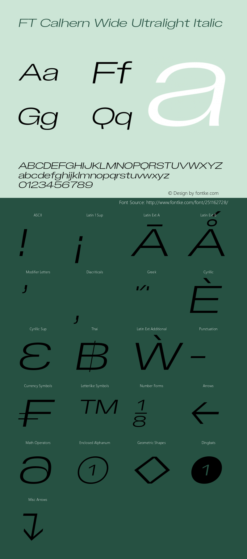 FT Calhern Wide Ultralight Italic Version 1.001;Glyphs 3.1.2 (3151)图片样张