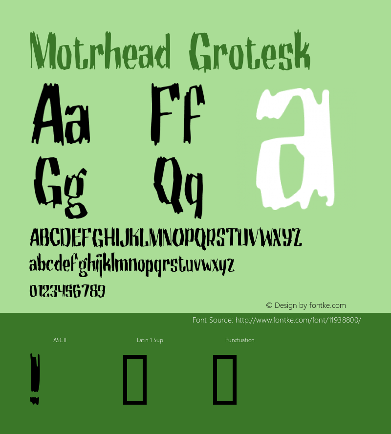 Motrhead Grotesk Macromedia Fontographer 4.1.5 9/30/98图片样张