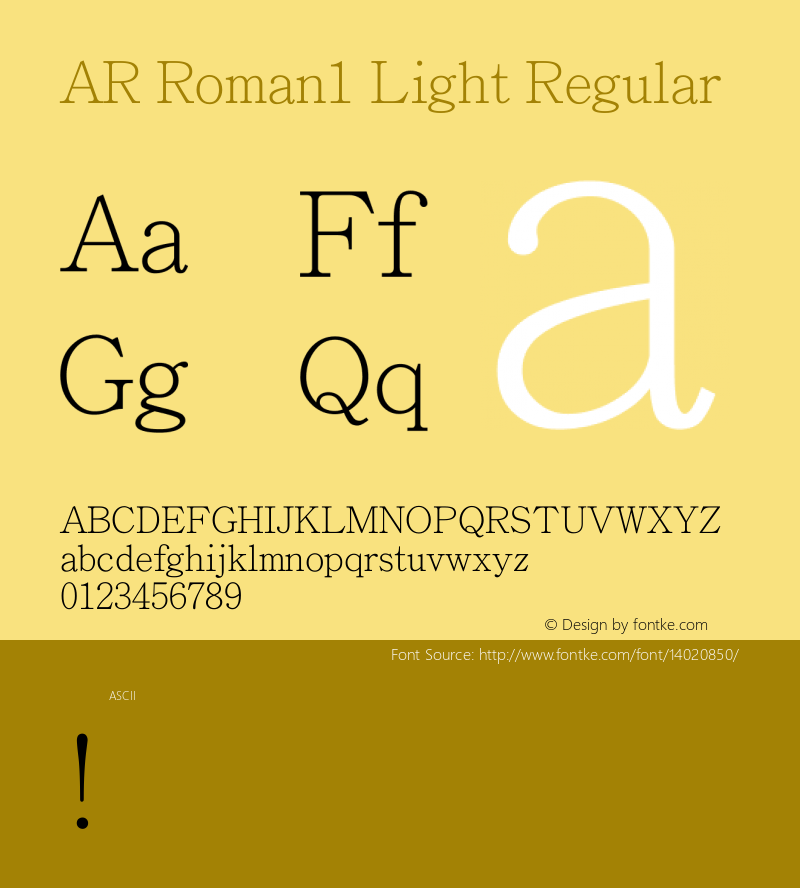 AR Roman1 Light Regular Version 2.10图片样张