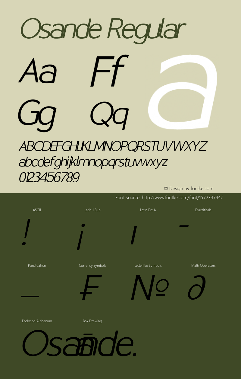 Osande W05 Light Italic Version 1.00图片样张