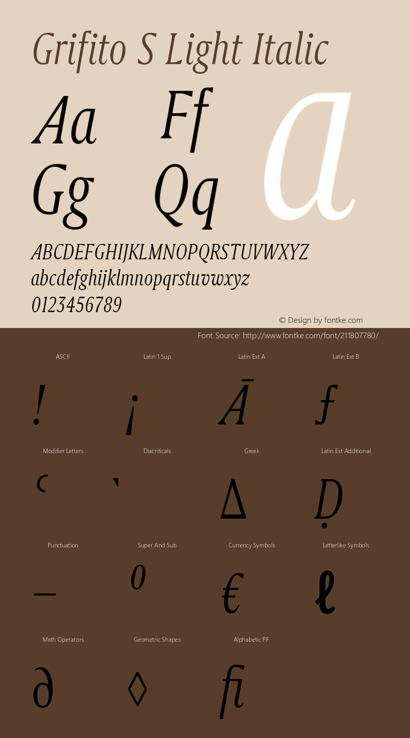 Grifito S Light Italic Version 2.002图片样张