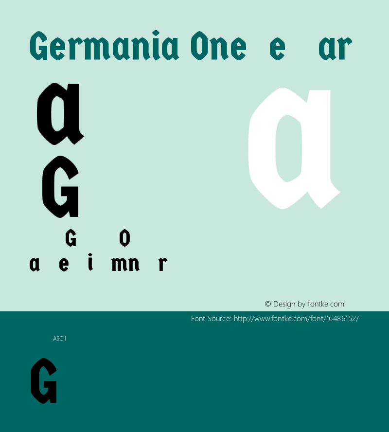 Germania One Regular Version 1.001图片样张