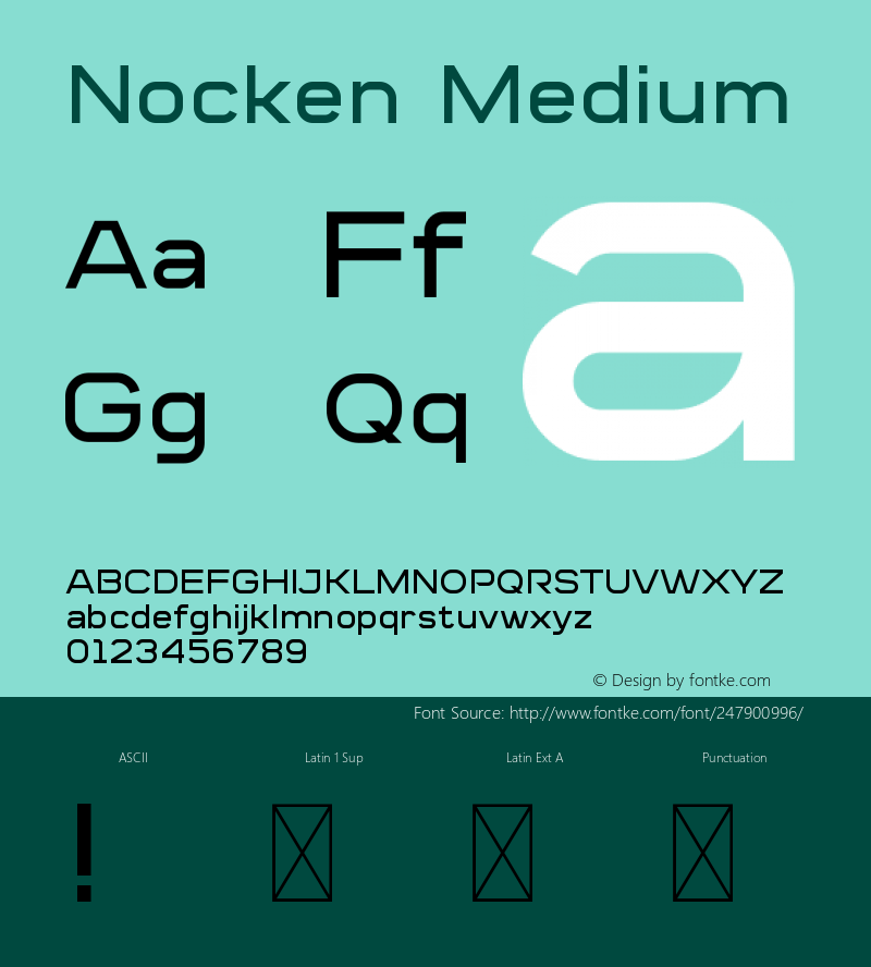 Nocken Medium Version 1.001;Fontself Maker 3.5.8图片样张