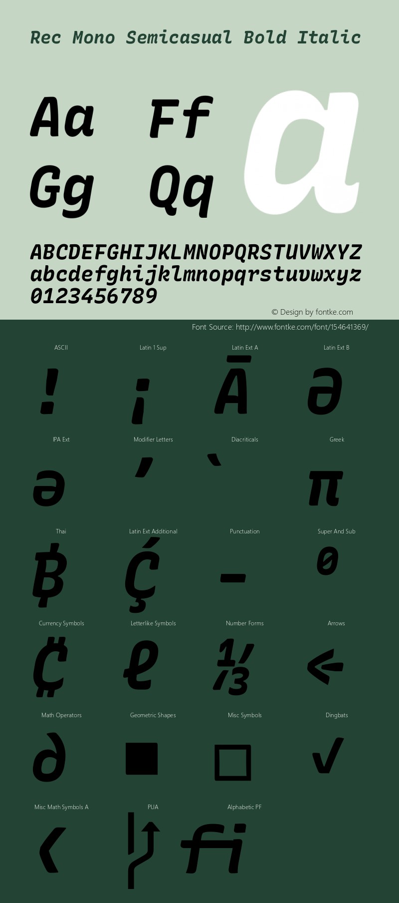 Rec Mono Semicasual Bold Italic Version 1.071图片样张