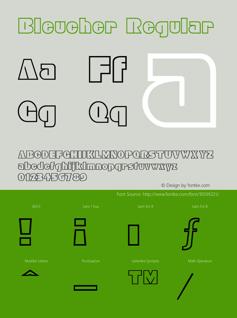 Bleucher Regular The IMSI MasterFonts Collection, tm 1995 IMSI图片样张