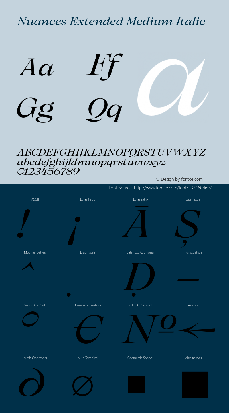 Nuances-ExtendedMediumItalic Version 1.001图片样张