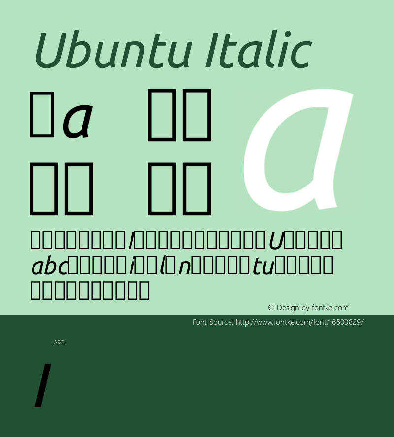 Ubuntu Italic 0.83图片样张