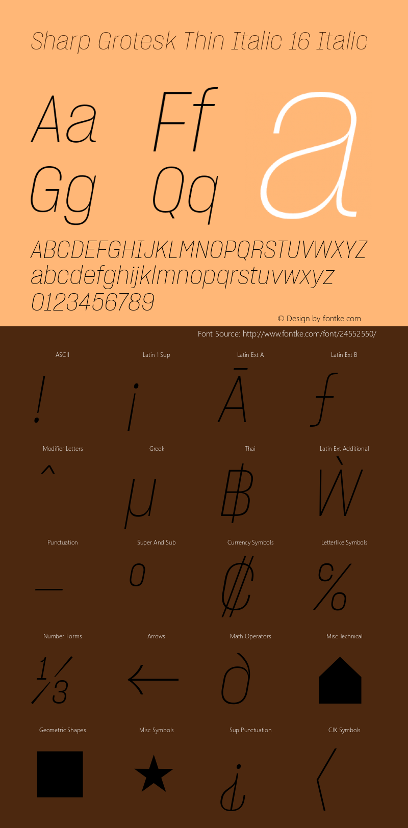 Sharp Grotesk Thin Italic 16 Regular Version 1.001;PS 1.000;hotconv 16.6.51;makeotf.lib2.5.65220图片样张