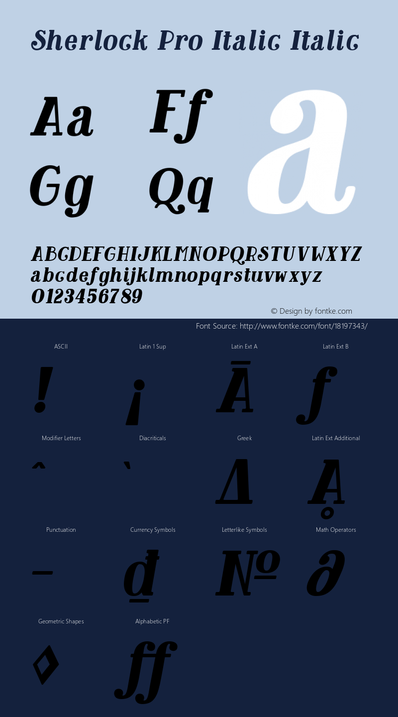 Sherlock Pro Italic Italic Version 1.000图片样张