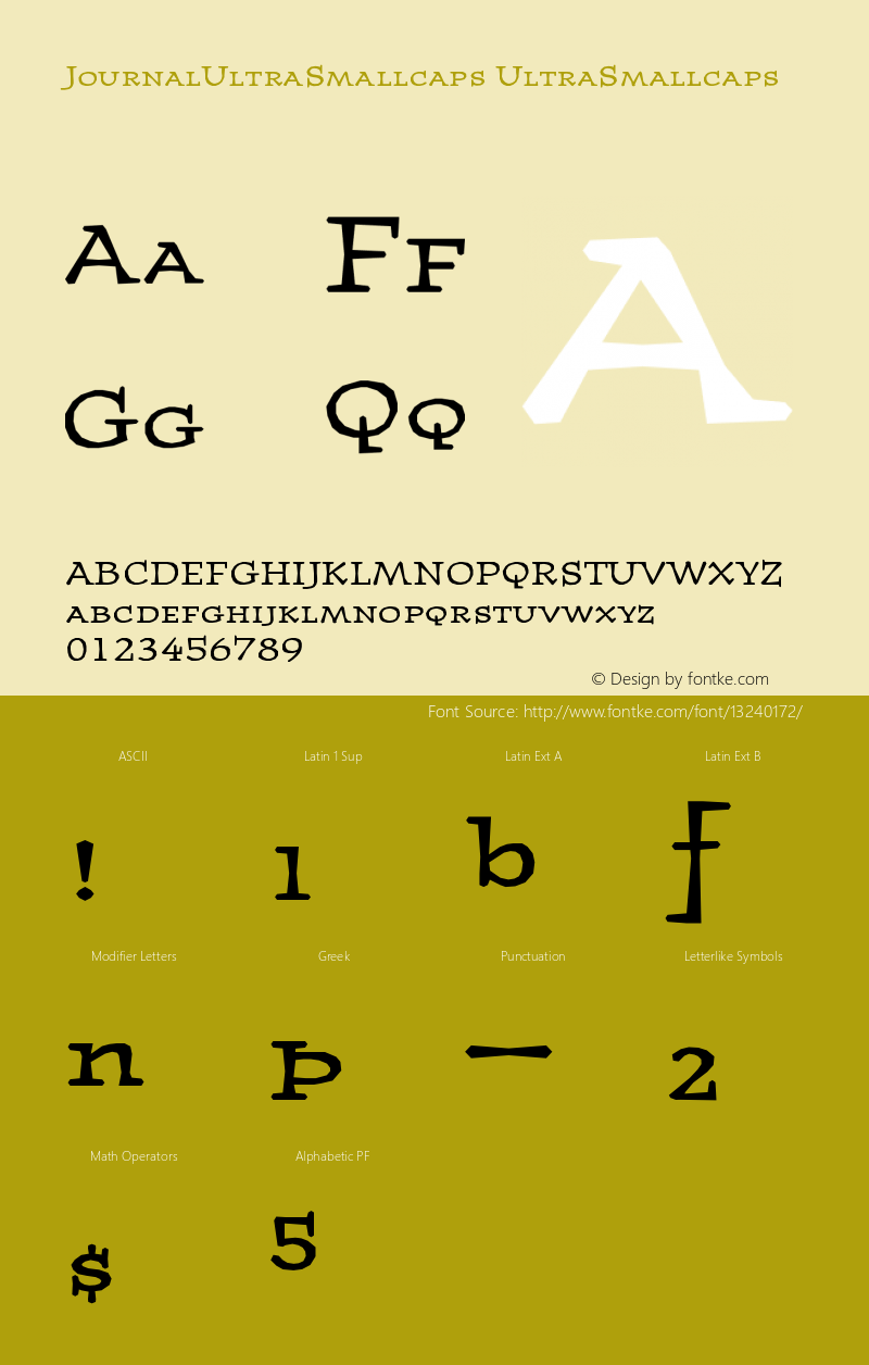 JournalUltraSmallcaps UltraSmallcaps Version 001.000图片样张