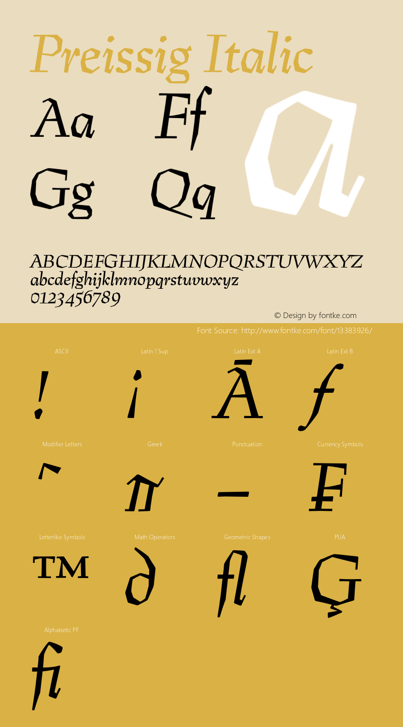 Preissig Italic 001.000图片样张