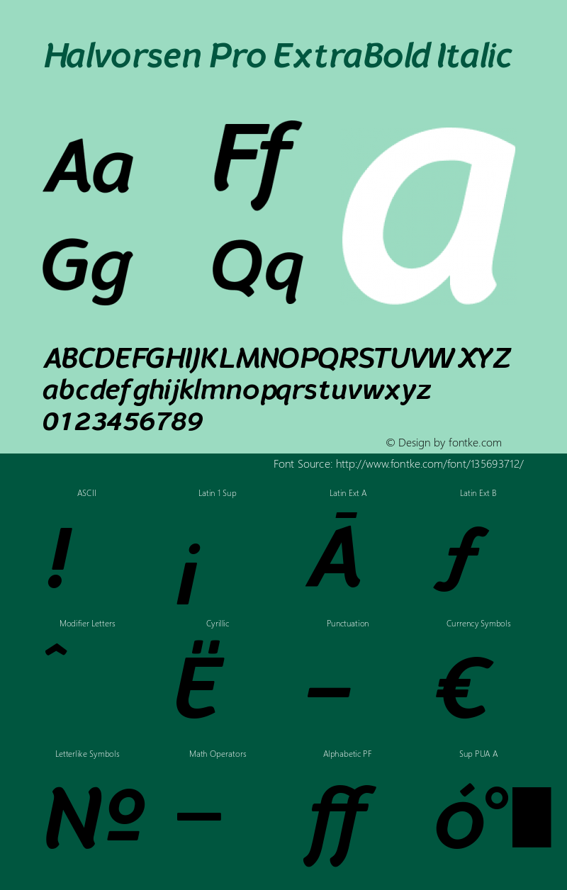 Halvorsen Pro ExtraBold Italic 2.000图片样张