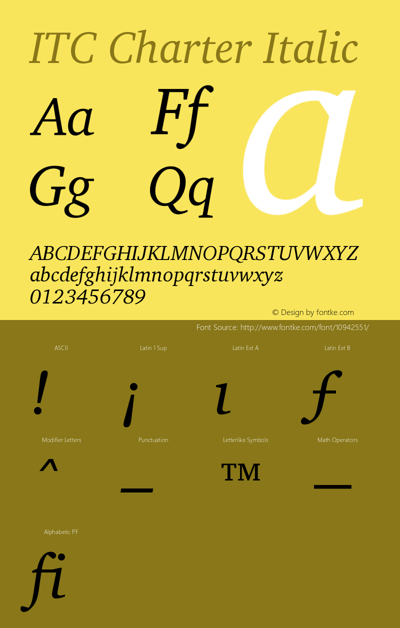 ITC Charter Italic Version 003.001图片样张