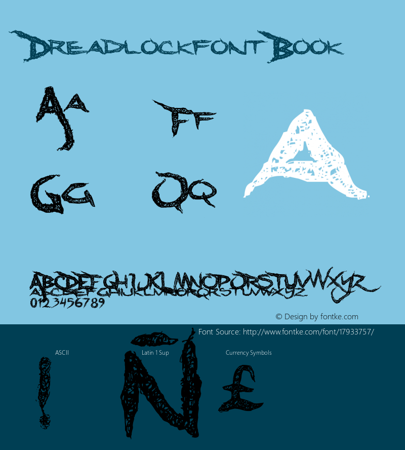 Dreadlockfont Book Version 1.0图片样张