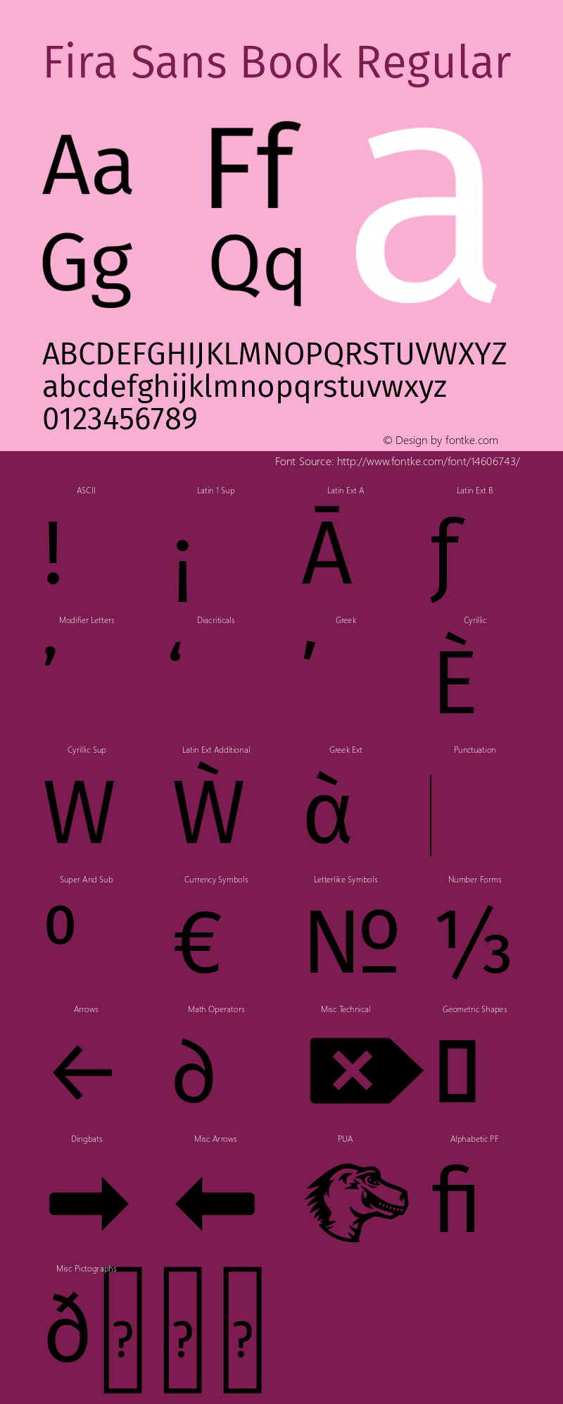 Fira Sans Book Regular Version 3.111图片样张