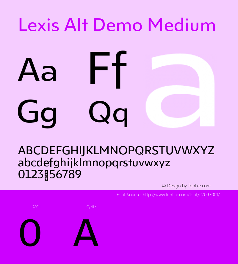 Lexis Alt Demo Medium Version 1.000;PS 001.000;hotconv 1.0.88;makeotf.lib2.5.64775图片样张