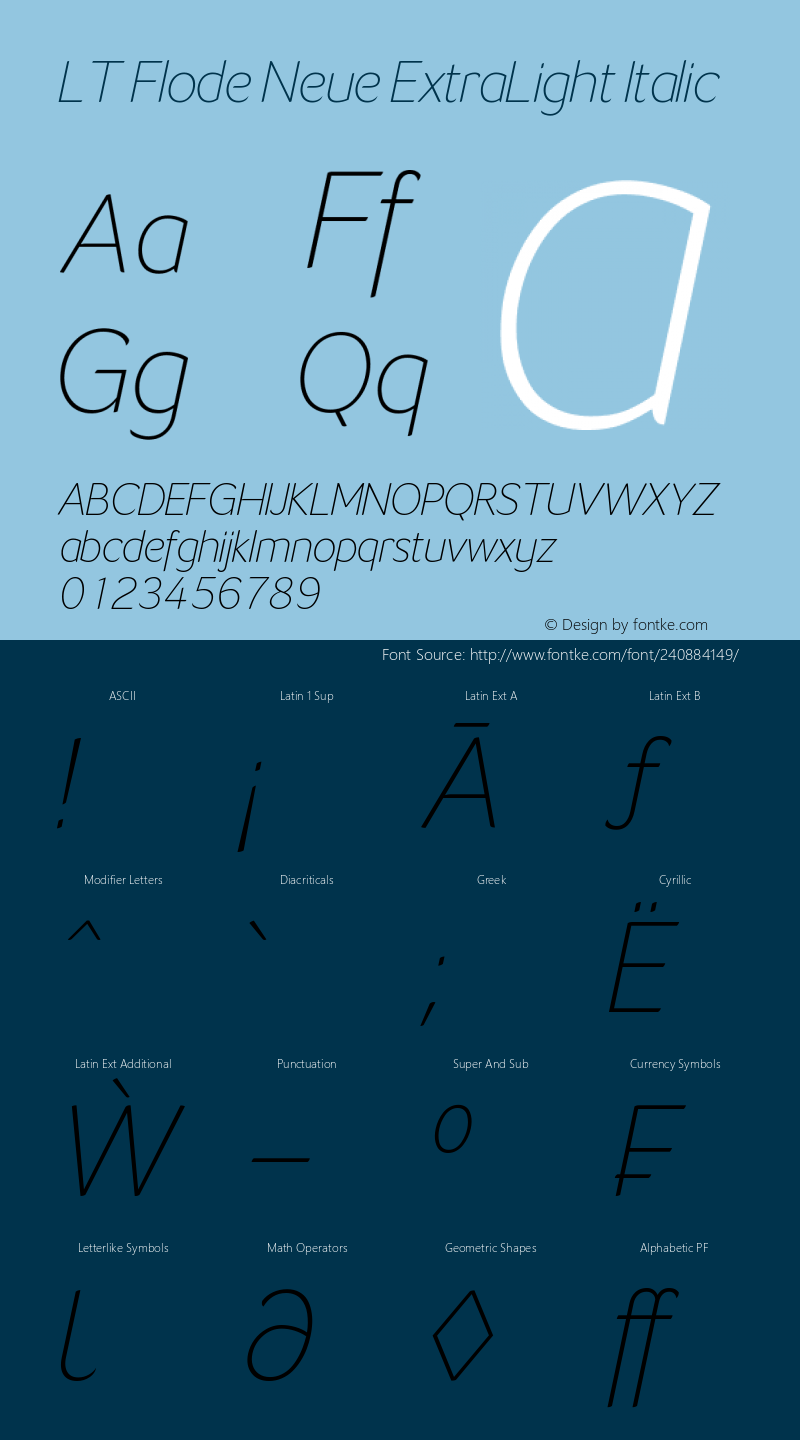 LT Flode Neue ExtraLight Italic Version 1.000 | FøM Fix图片样张