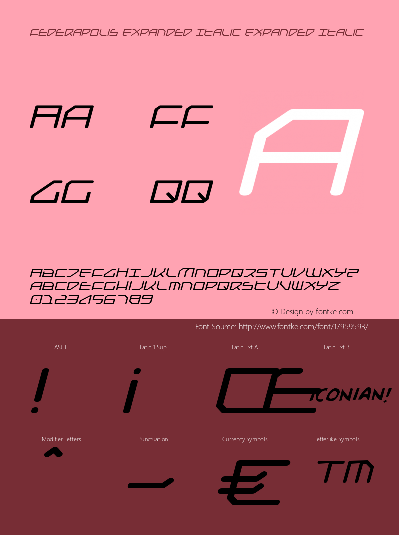 Federapolis Expanded Italic Expanded Italic 001.000图片样张