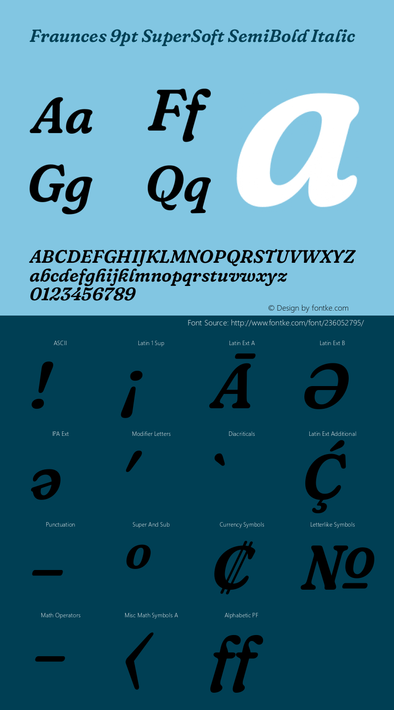 Fraunces 9pt SuperSoft SemiBold Italic Version 1.000;[b76b70a41]图片样张