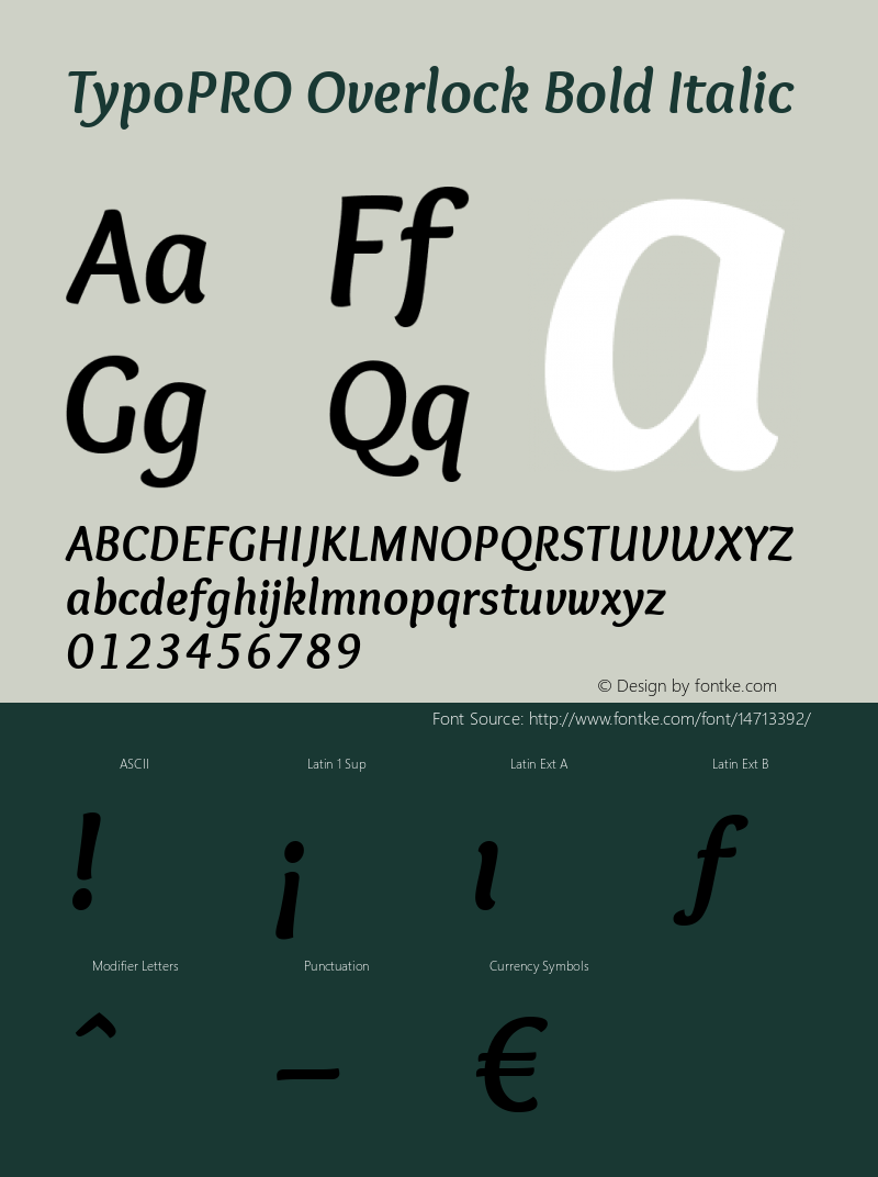 TypoPRO Overlock Bold Italic Version 1.001图片样张