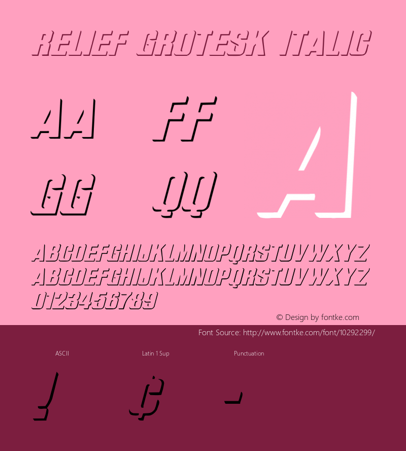 Relief Grotesk Italic OTF 2.100;PS 002.001;Core 1.0.34图片样张