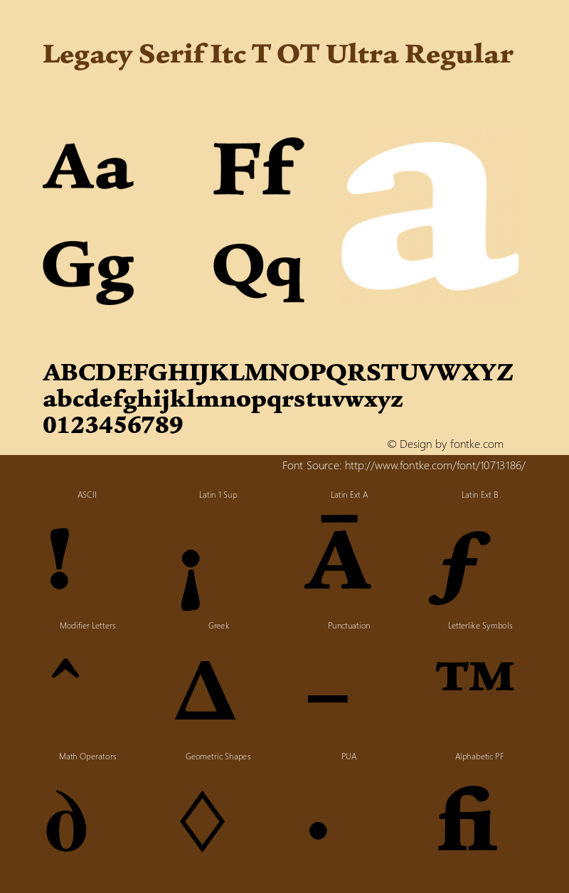 Legacy Serif Itc T OT Ultra Regular OTF 1.001;PS 1.05;Core 1.0.27;makeotf.lib(1.11)图片样张