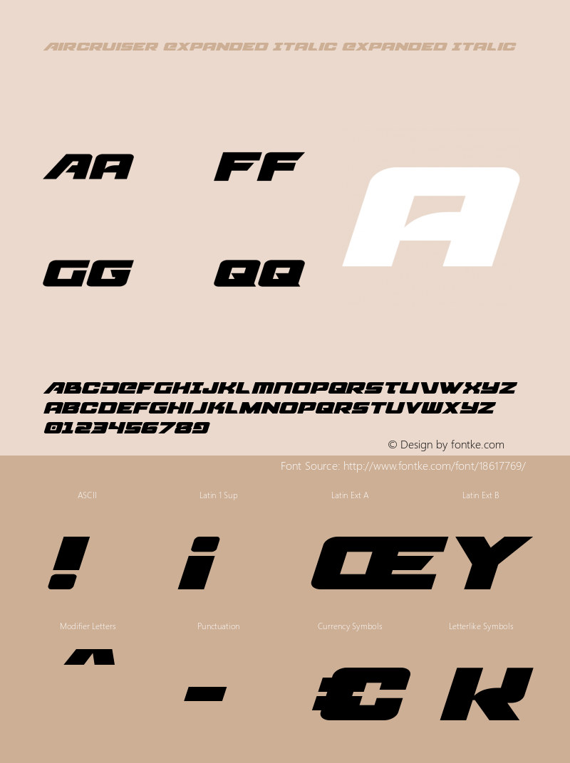 Aircruiser Expanded Italic Expanded Italic Version 2.0; 2016图片样张