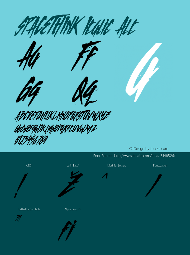 SPACETHINK Italic Alt Version 1.000图片样张