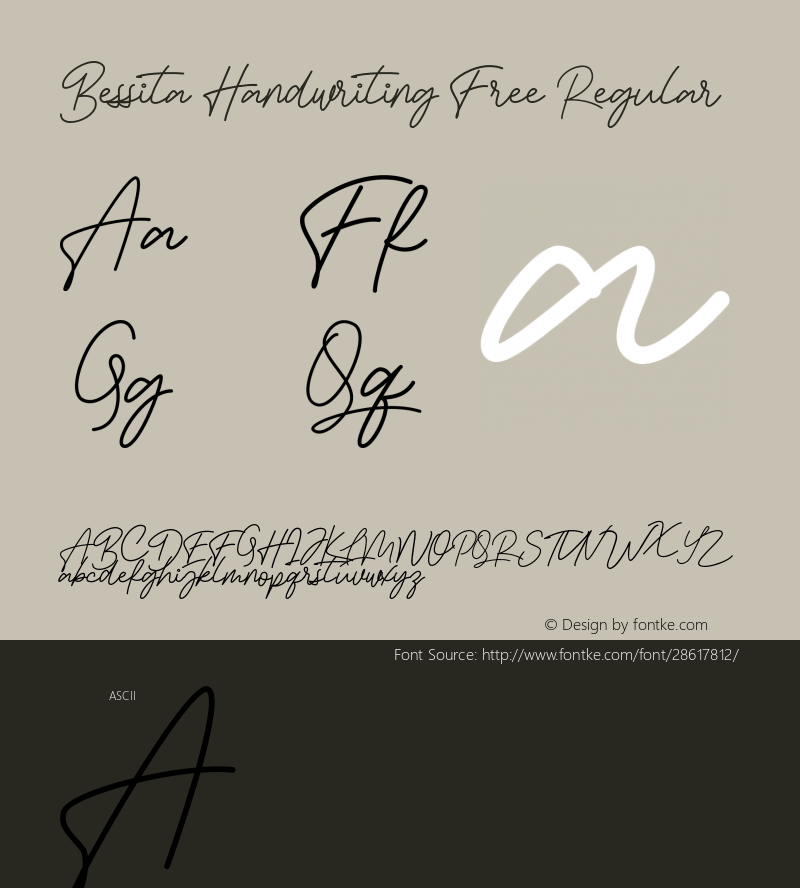 BessitaHandwritingFree Version 1.000图片样张