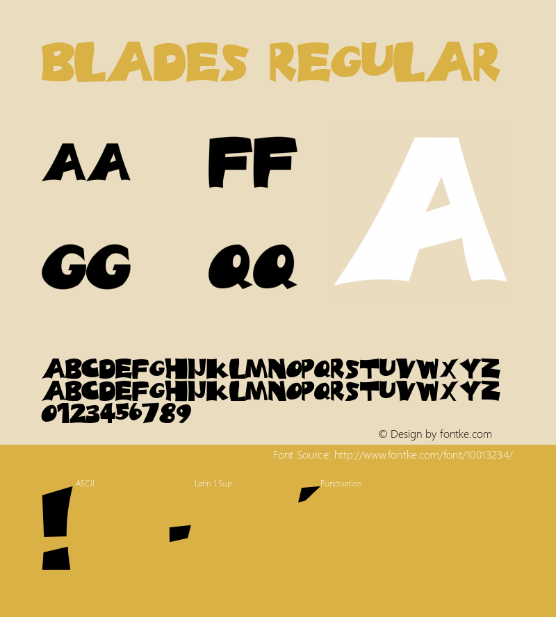 Blades Regular Altsys Fontographer 3.5  3/15/92图片样张