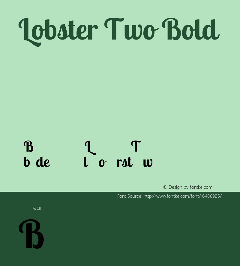 Lobster Two Bold Version 1.006图片样张