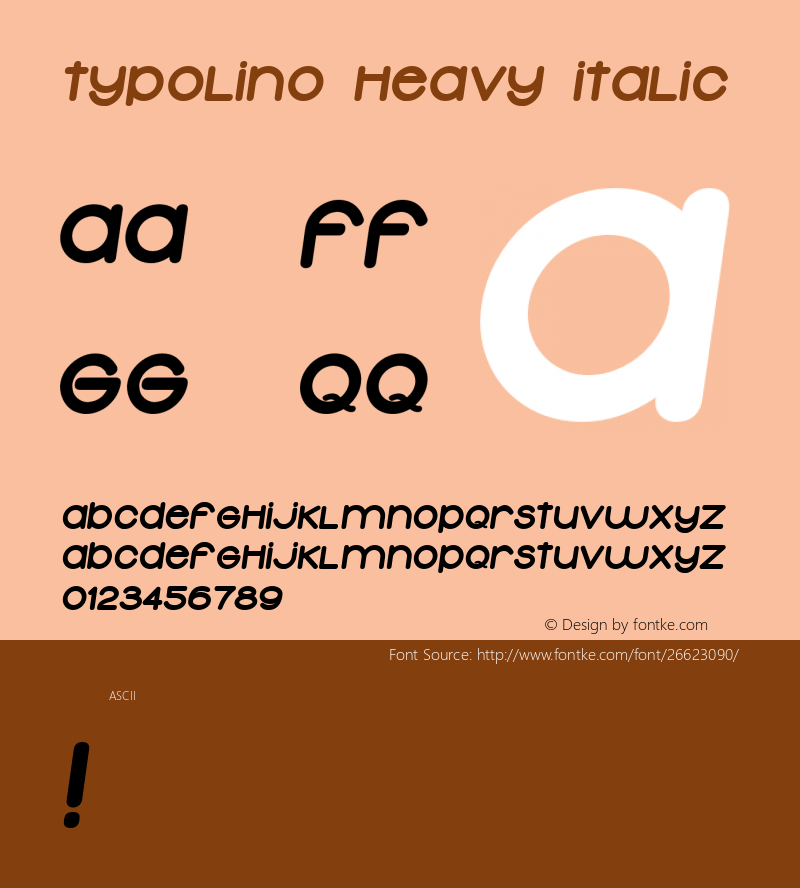 Typolino Heavy Italic Version 1.000图片样张