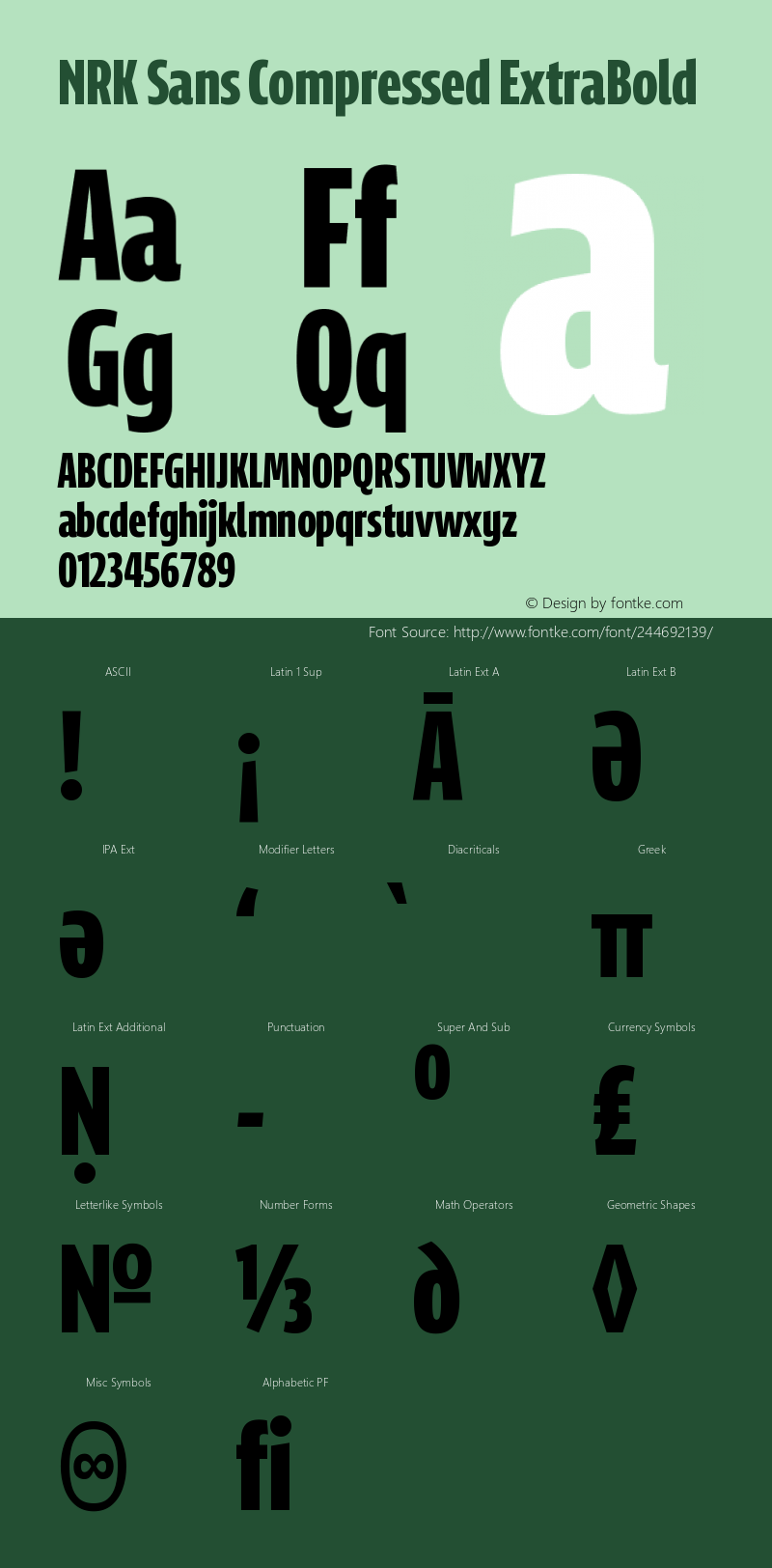 NRK Sans Compressed ExtraBold Version 1.010图片样张