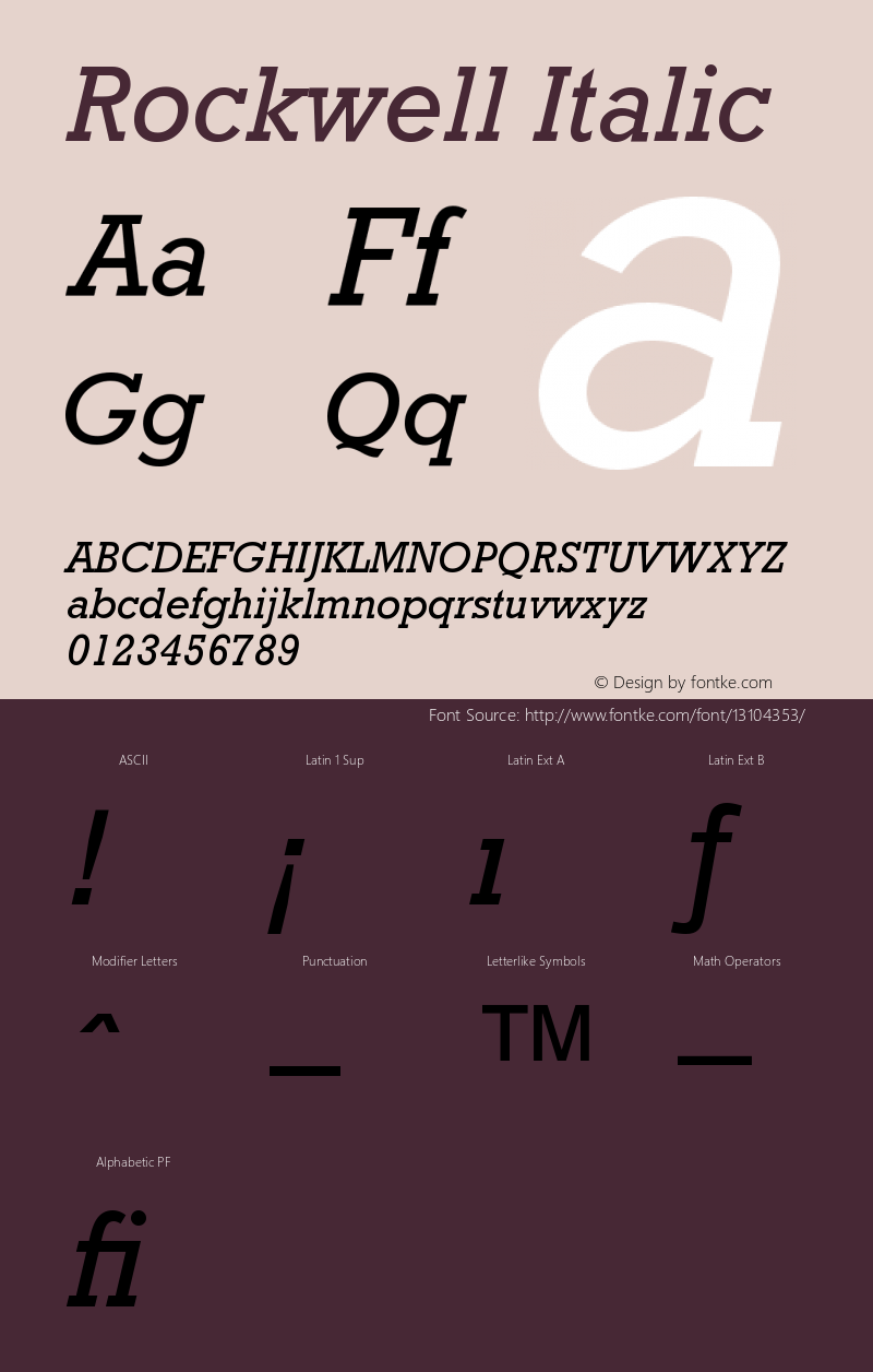 Rockwell Italic Version 4图片样张