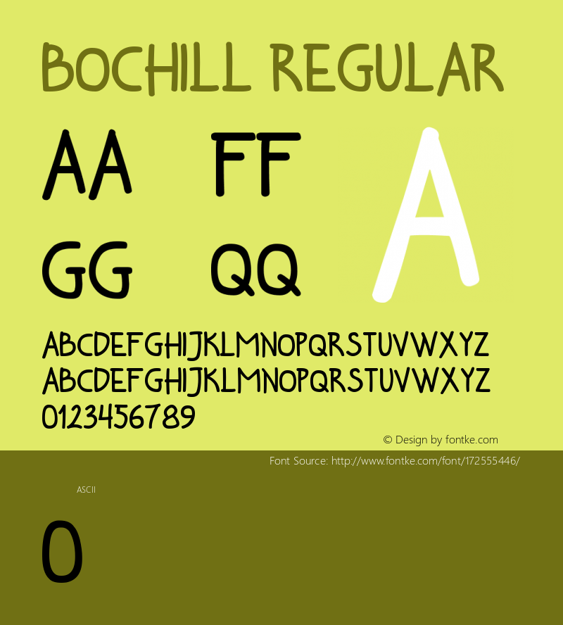 Bochill Version 1.10;February 3, 2021;FontCreator 12.0.0.2545 64-bit图片样张