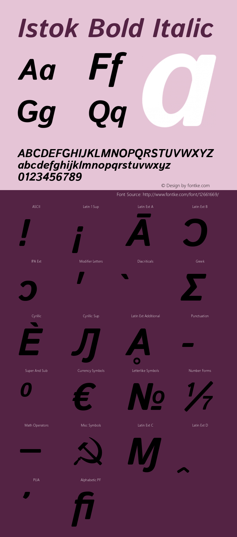 Istok Bold Italic Version 1.0.1图片样张