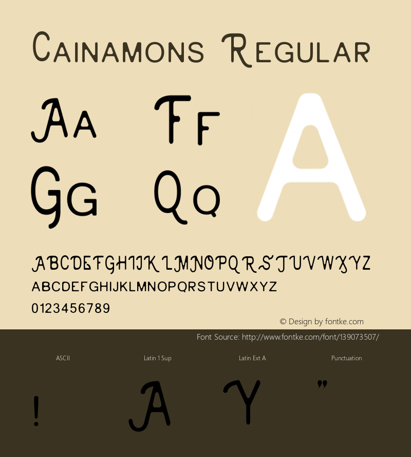 Cainamons Version 1.00;April 5, 2021;FontCreator 11.5.0.2430 64-bit图片样张