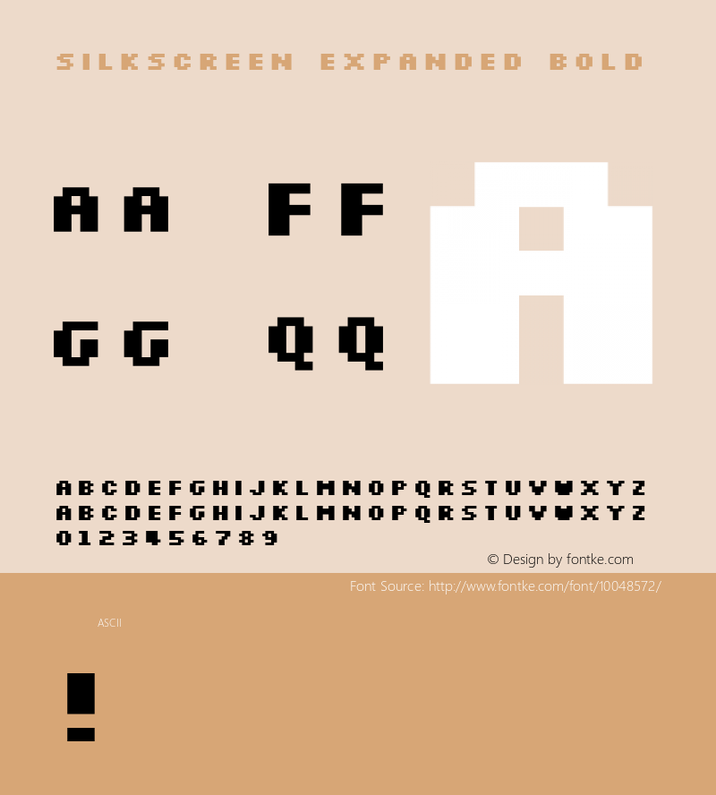 Silkscreen Expanded Bold 1.0 Sat Aug 21 15:44:19 1999图片样张