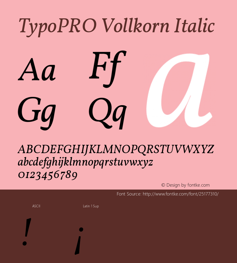 TypoPRO Vollkorn Italic Version 4.015图片样张