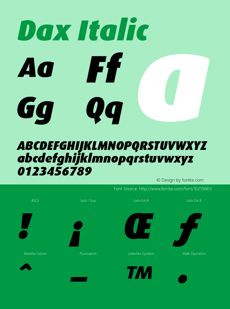 Dax Italic Version 1.00图片样张