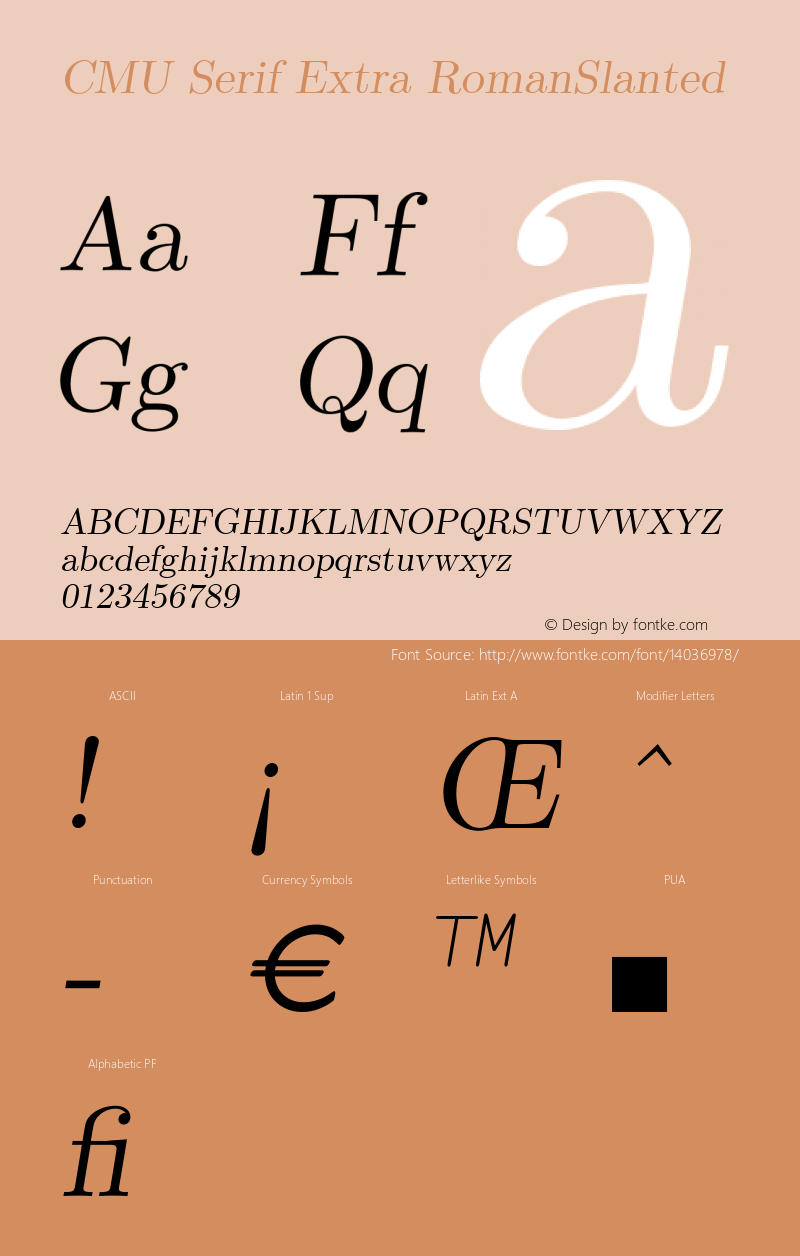 CMU Serif Extra RomanSlanted Version 0.6.3图片样张