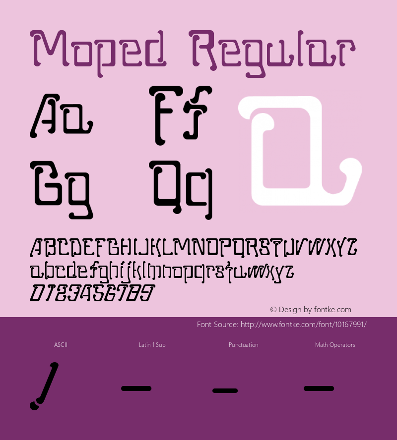 Moped Regular Macromedia Fontographer 4.1J 01.10.10图片样张