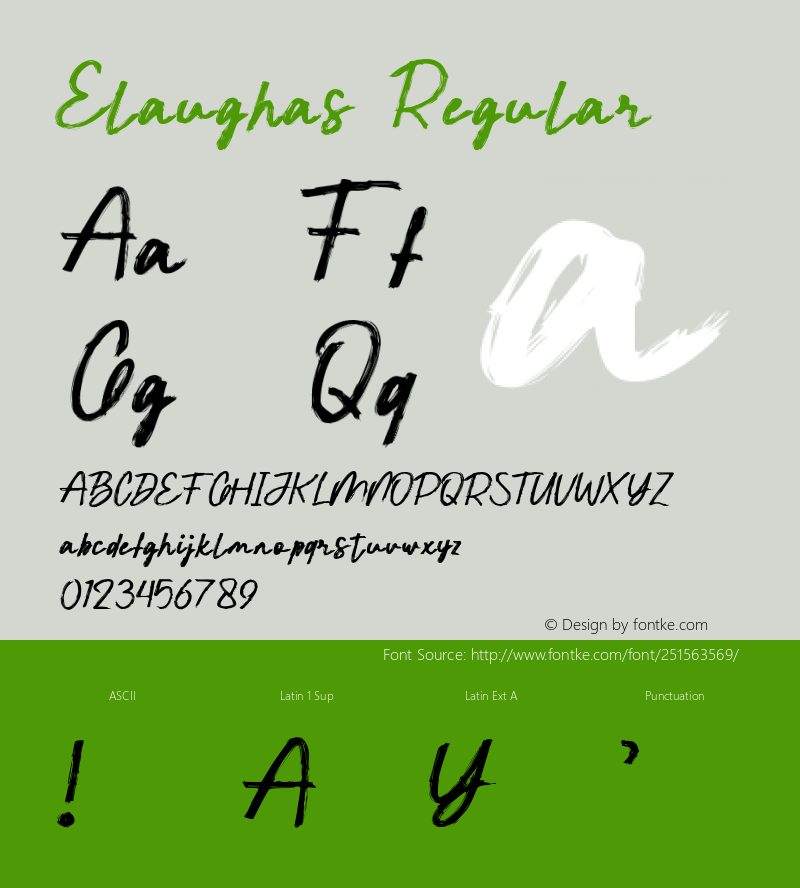 Elaughas Version 1.001;Fontself Maker 3.5.7图片样张