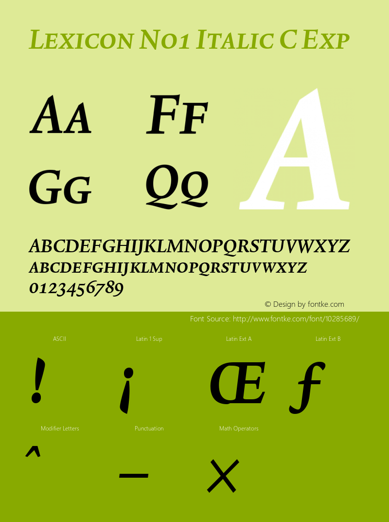 Lexicon No1 Italic C Exp 001.000图片样张