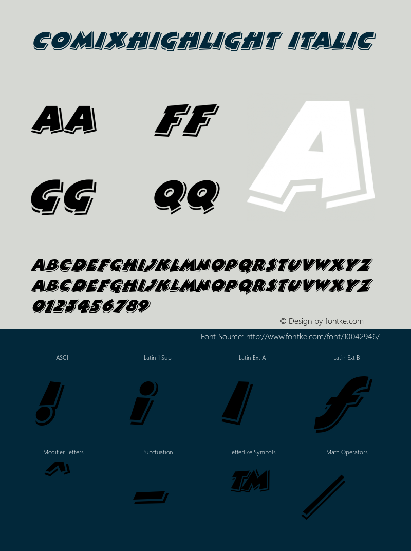 ComixHighlight Italic The WSI-Fonts Professional Collection图片样张